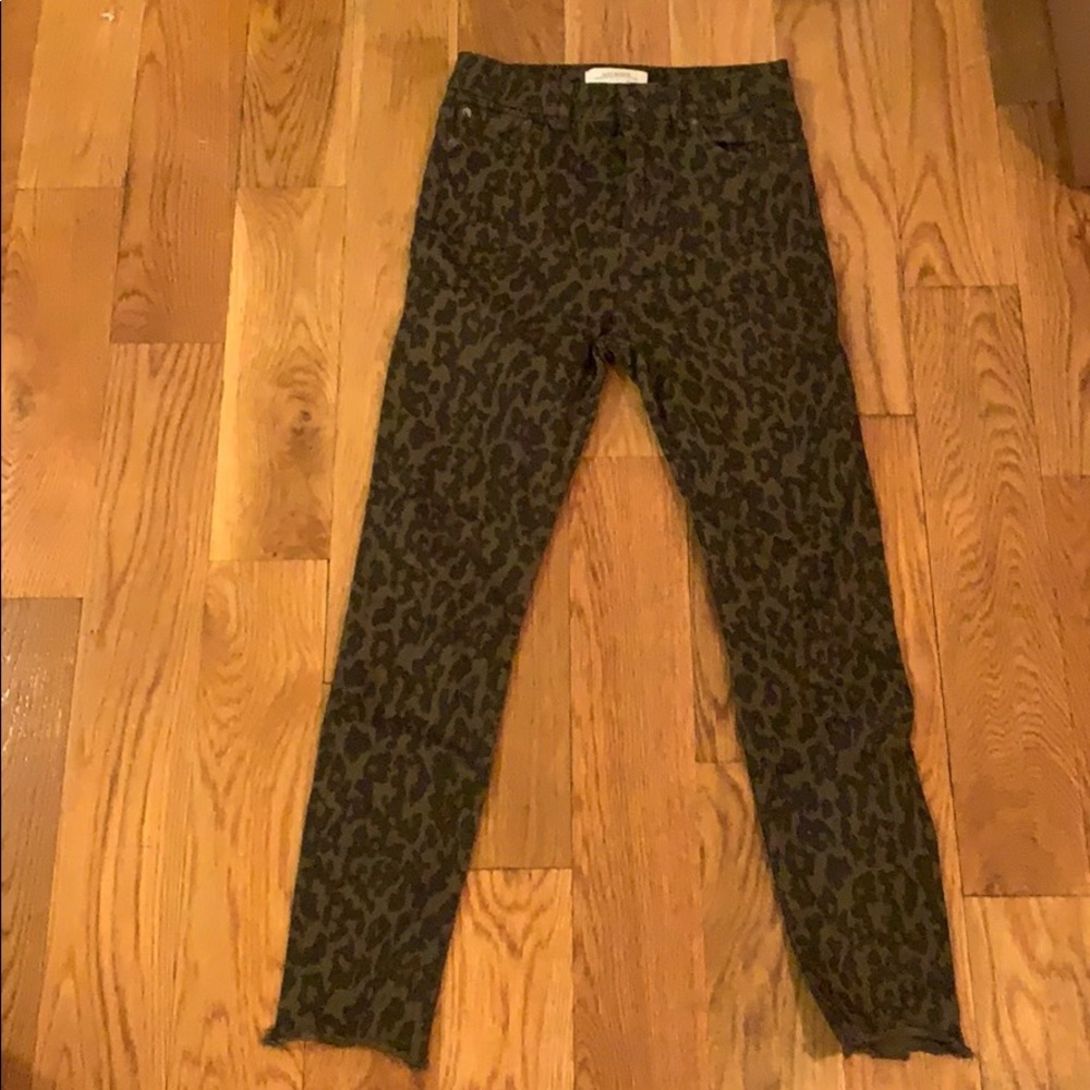 Zara Camo leopard print jeans